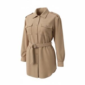 Elegant Tan Belted Blazer